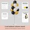 Balloon Column Kit Set of 2 with Stand and Base – 52" Balloon Tower Kit with 52 Latex Balloons (Black Gold White) for Wedding, Baby Shower, Birthday, Bachelorette Party & Event Backdrop Decorations